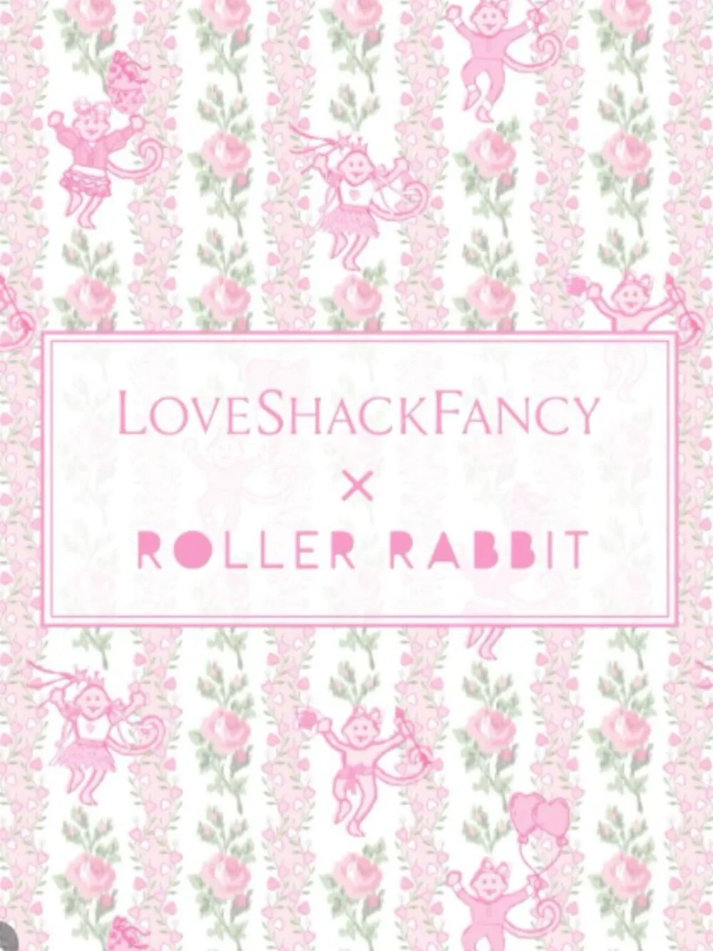 NWOT Roller Rabbit X LoveShackFancy Kids Pink Heirloom Monkey PJ sz.10